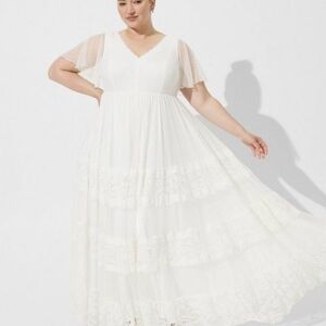 Torrid White Maxi Dress Elegant Flowing Silhouette